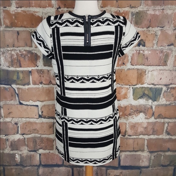 Madewell Geo Jacquard Dress Black White E5171 sz 2 - Picture 3 of 7